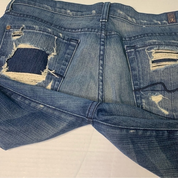 7 For All Mankind Distressed Straight Leg Jeans Size 29 - Picture 11 of 11